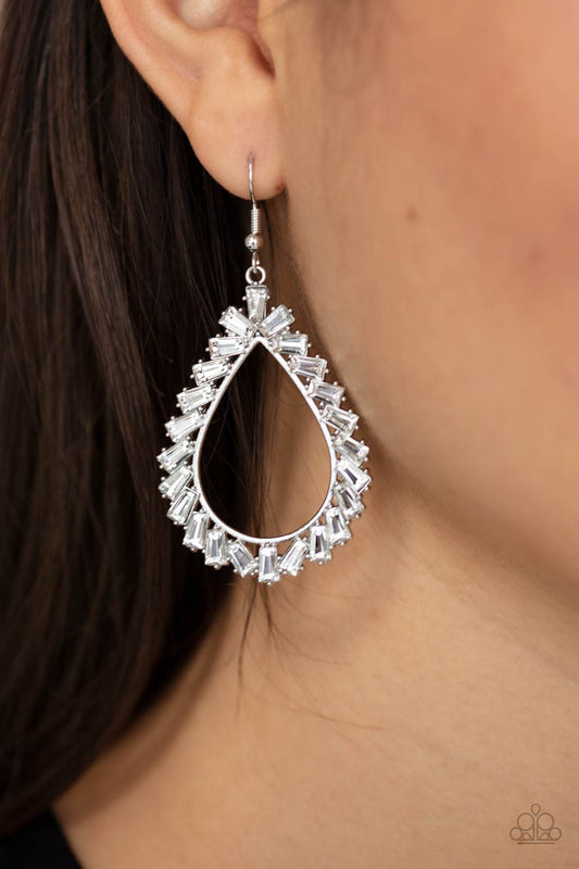 Stay Sharp - White Earrings