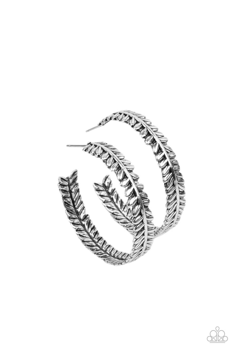 Paparazzi Laurel Gardens - Silver Hoop Earrings