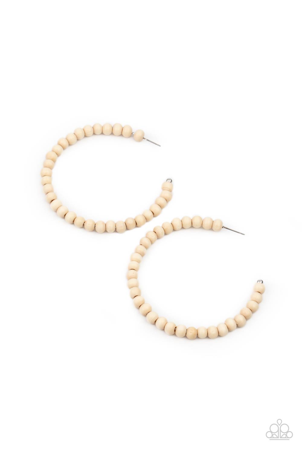 Paparazzi Should Have, Could Have, WOOD Have - White Hoop Earrings