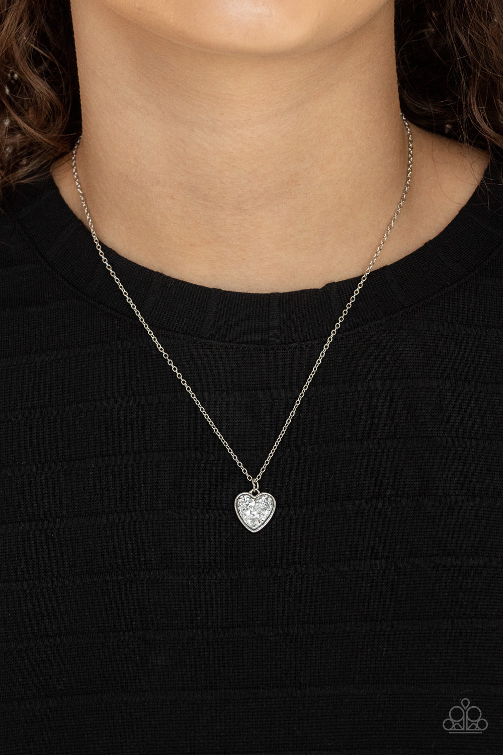 Paparazzi Pitter-Patter, Goes My Heart - Silver Necklace