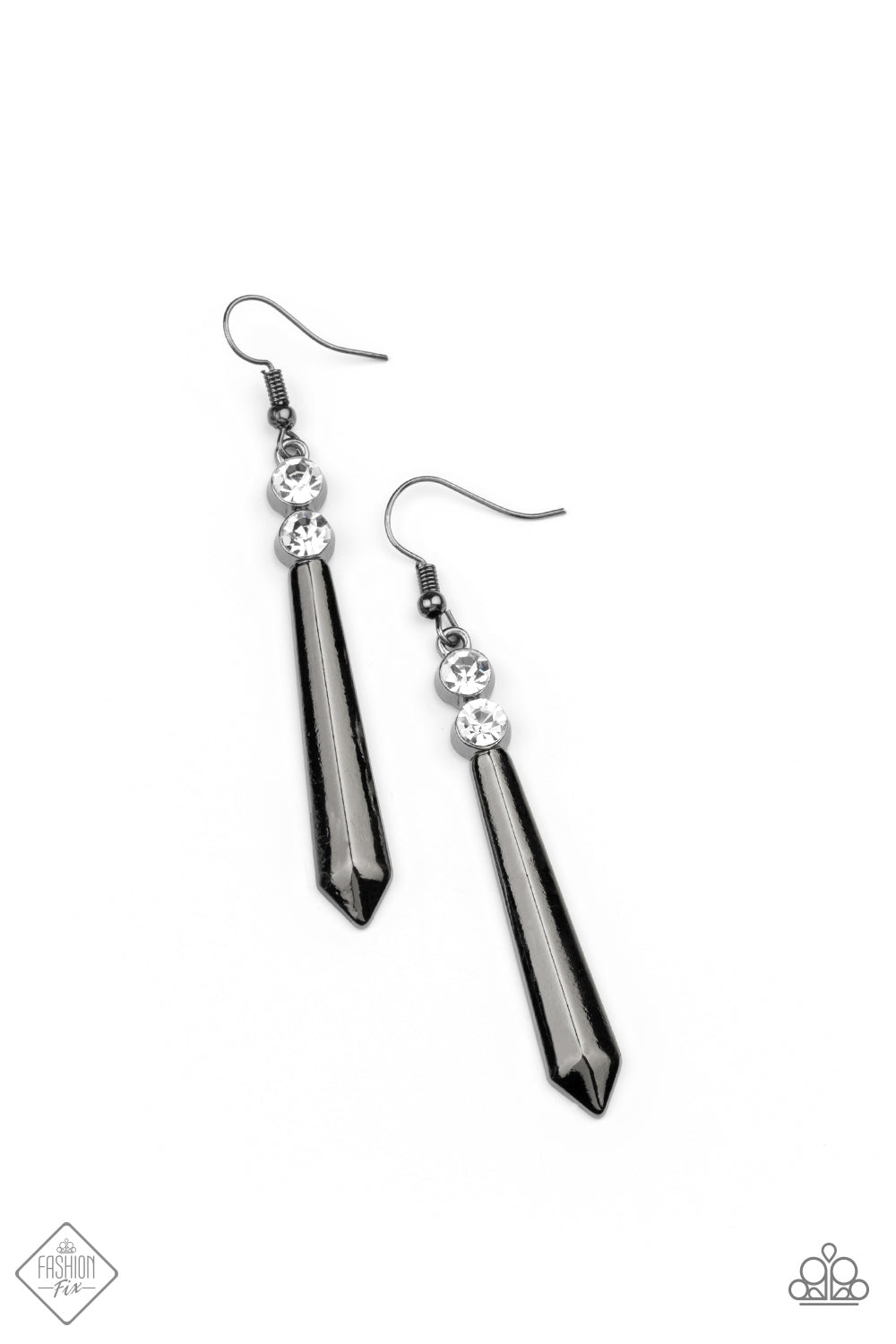 Paparazzi Sparkle Stream - Black Earrings