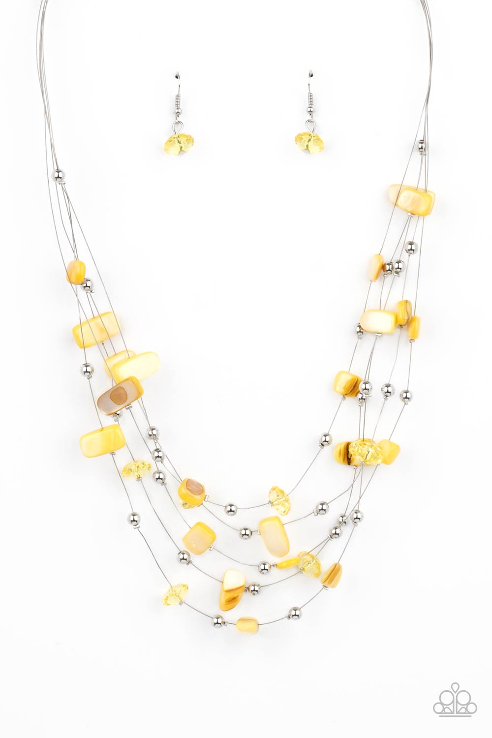 Paparazzi Prismatic Pebbles - Yellow Necklace
