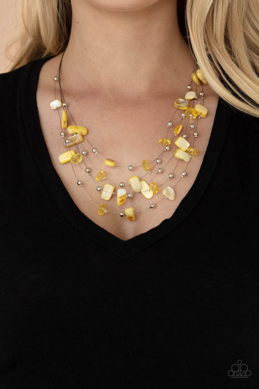 Paparazzi Prismatic Pebbles - Yellow Necklace