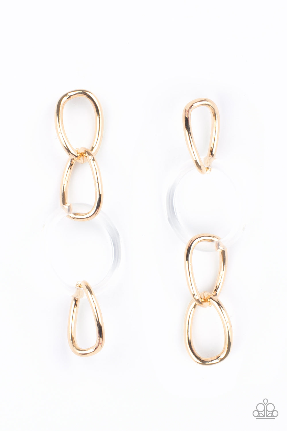 Paparazzi Talk In Circles - Gold Post Earrings