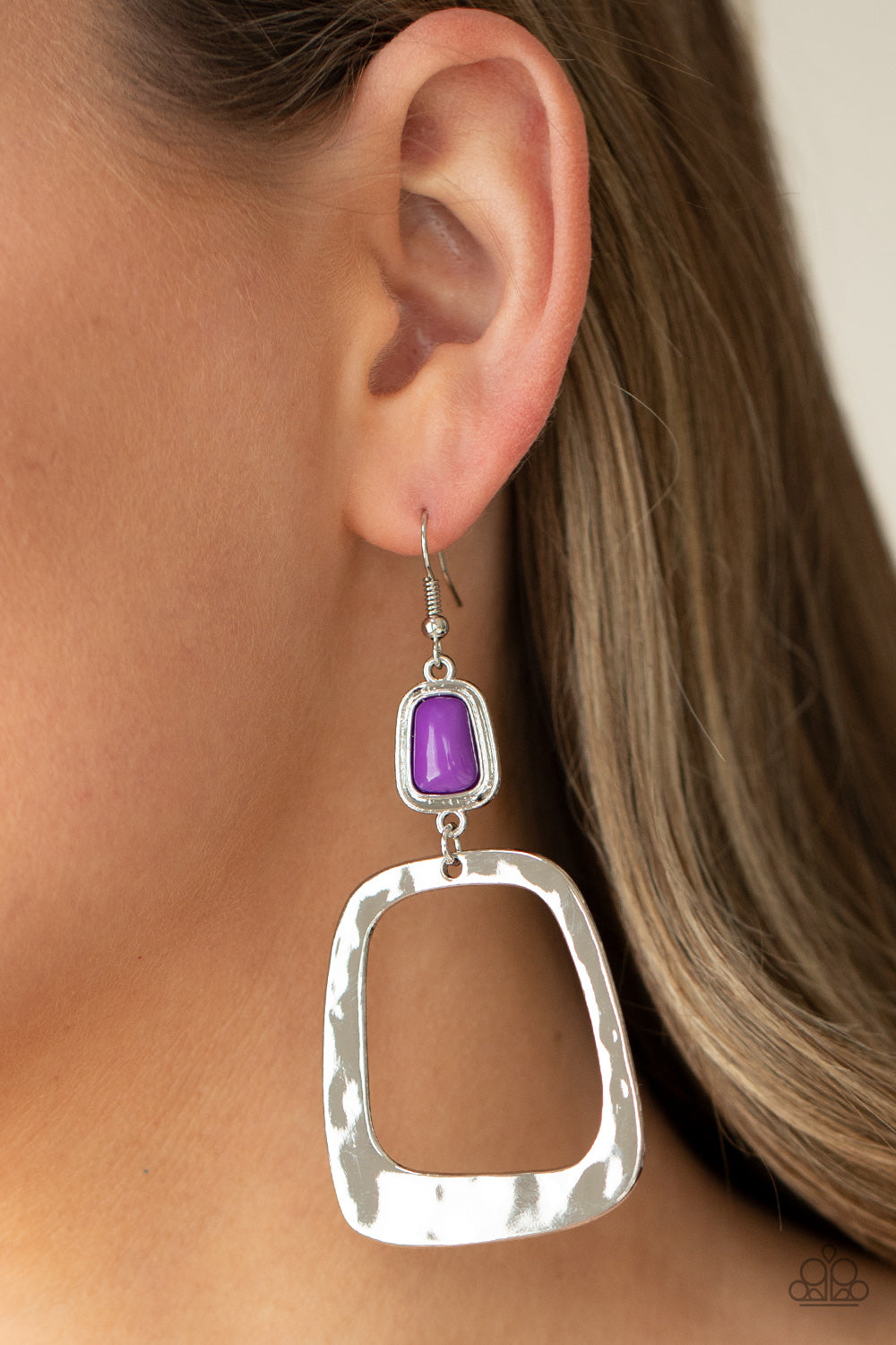 Paparazzi Material Girl Mod - Purple Earrings