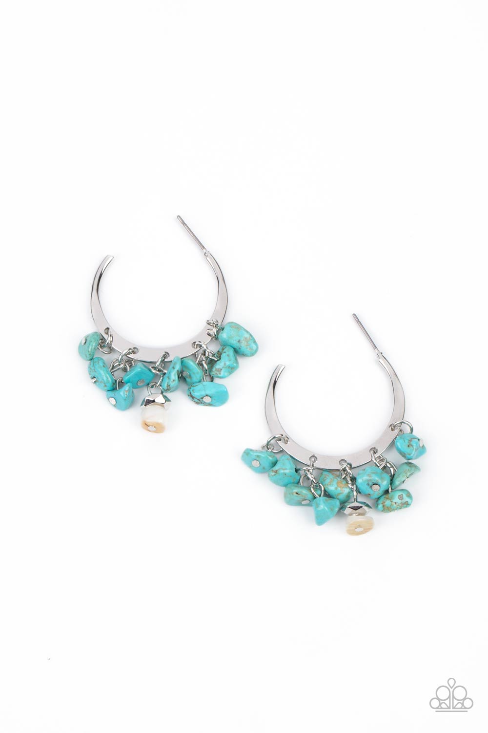 Gorgeously Grounding - Blue Hoop Earrings