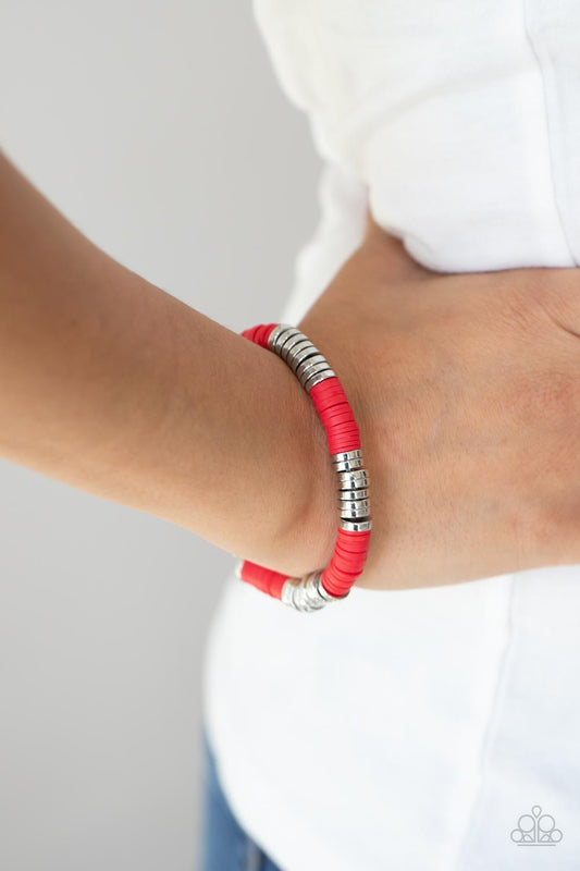 Paparazzi Stacked In Your Favor - Red Bracelet