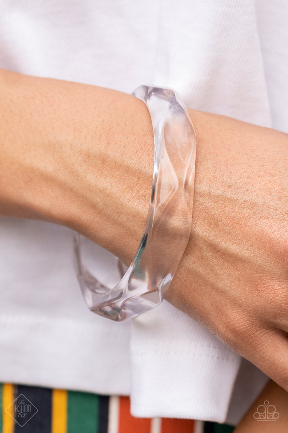 Paparazzi Clear-Cut Couture - White Bracelet