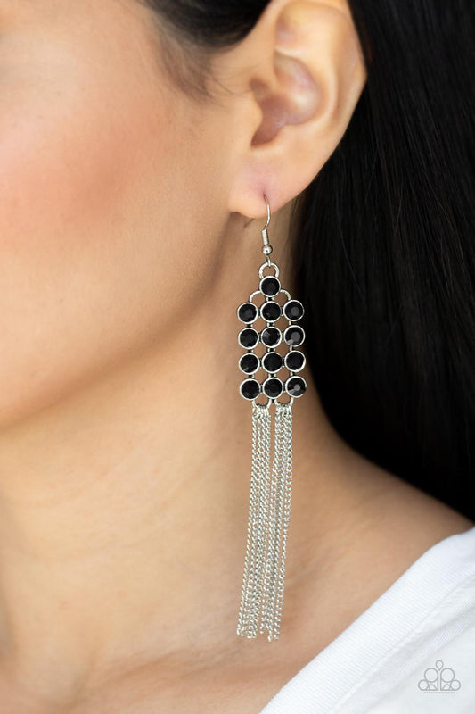 Paparazzi Tasteful Tassel - Black Earrings