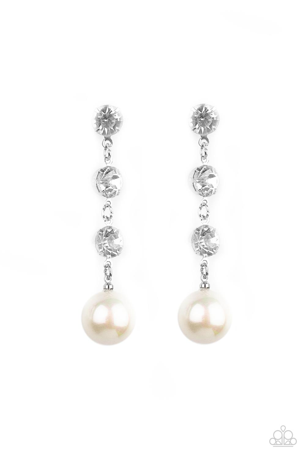 Paparazzi Yacht Scene - White Post Earrings