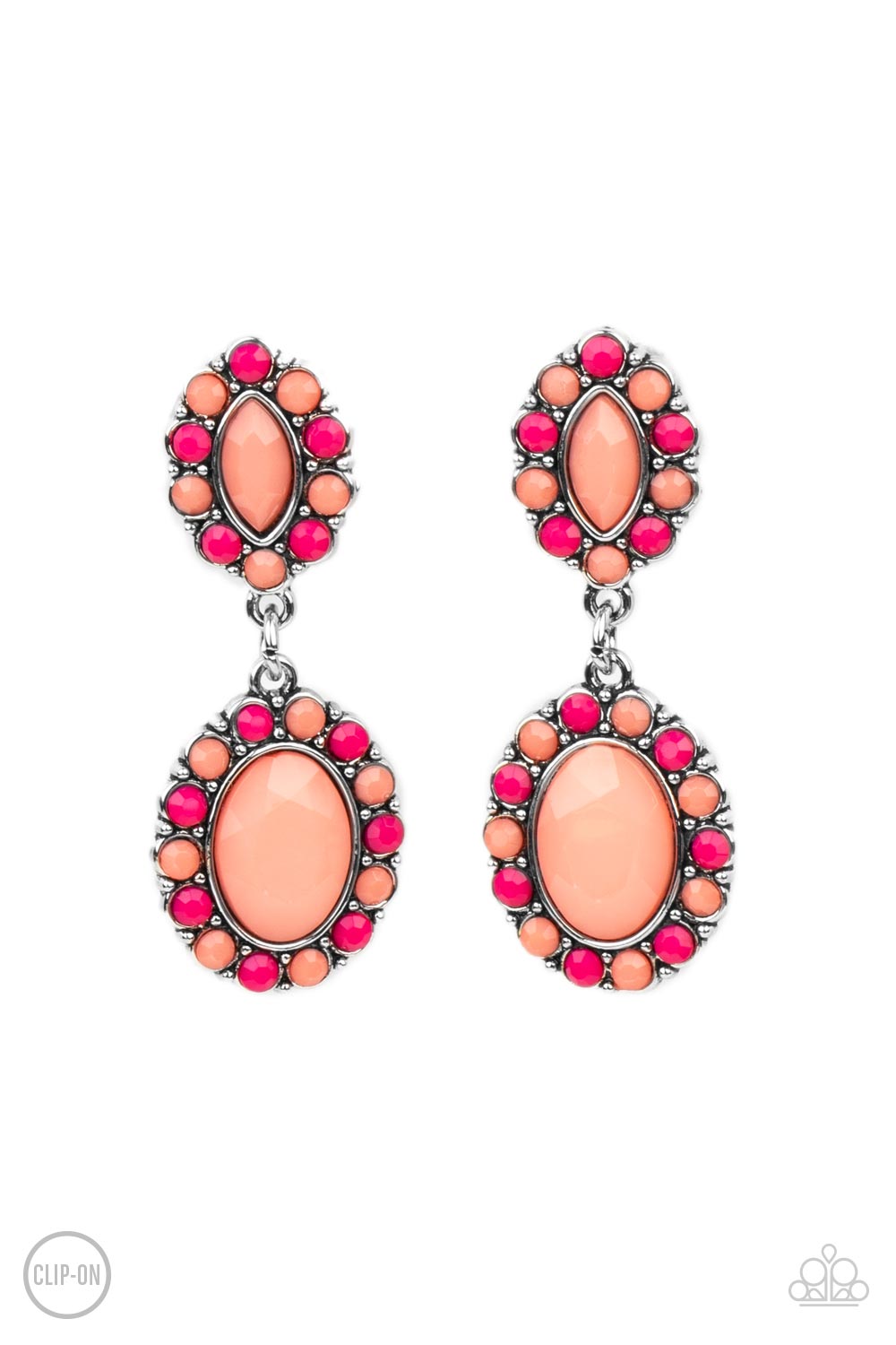 Paparazzi Positively Pampered - Orange Clip On Earrings