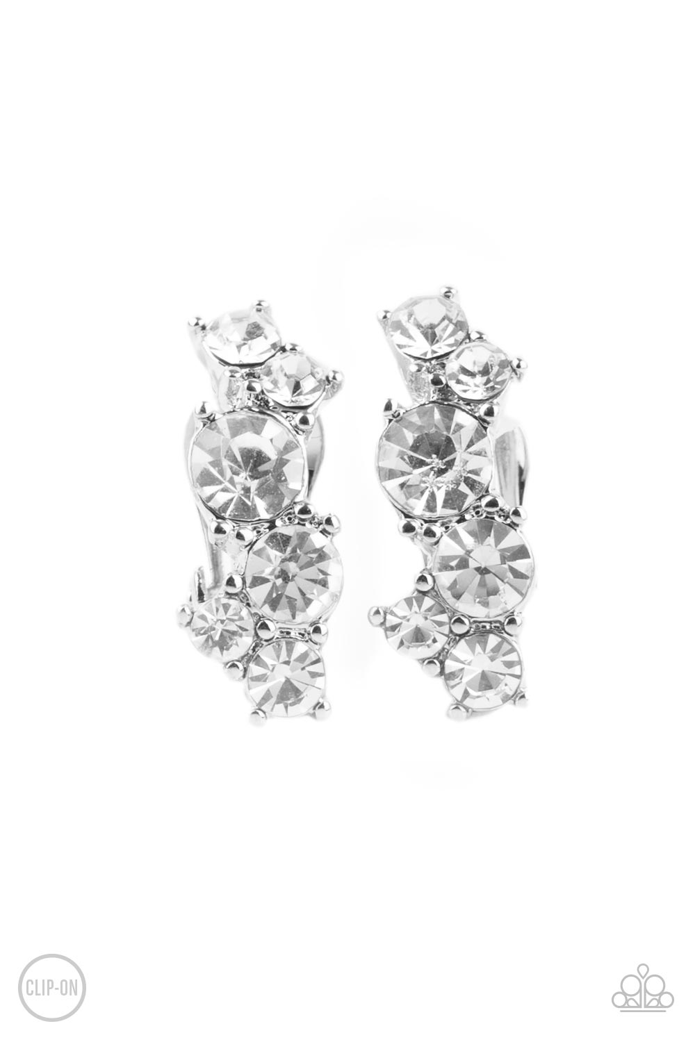 Paparazzi Cosmic Celebration - White Clip On Earrings
