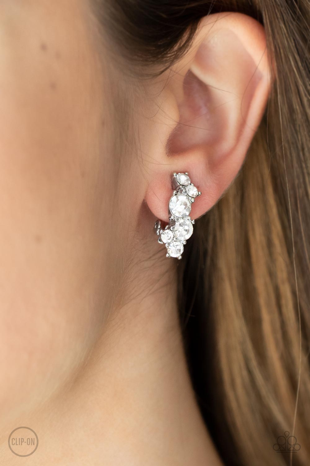Paparazzi Cosmic Celebration - White Clip On Earrings