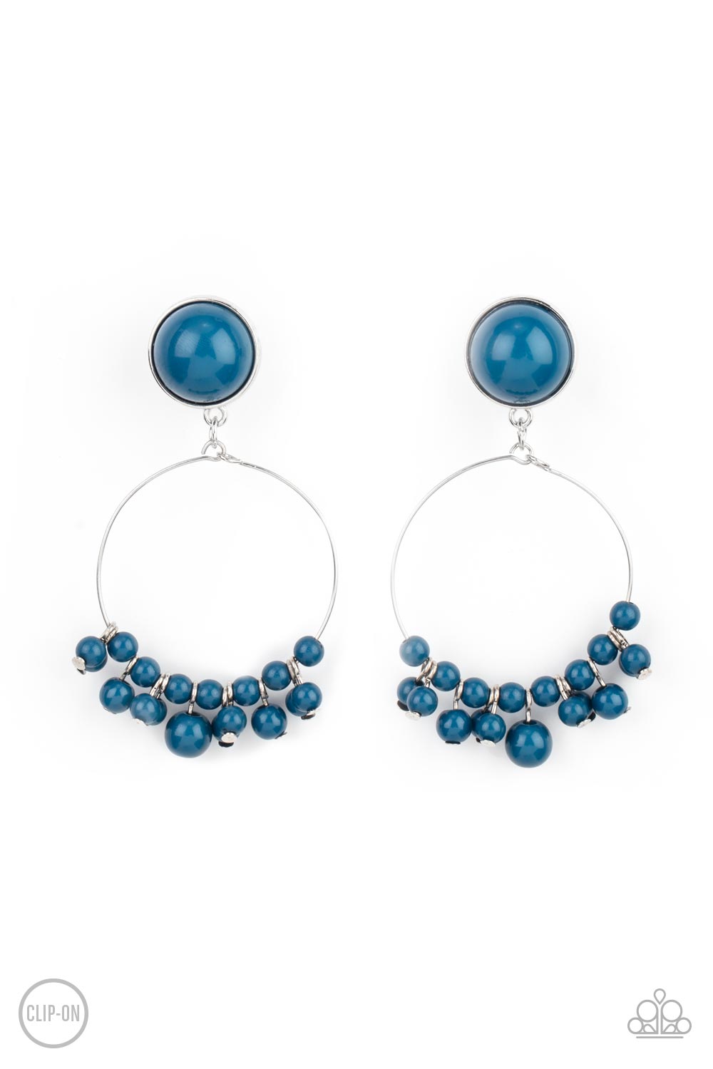 Paparazzi Cabaret Charm - Blue Clip On Earrings