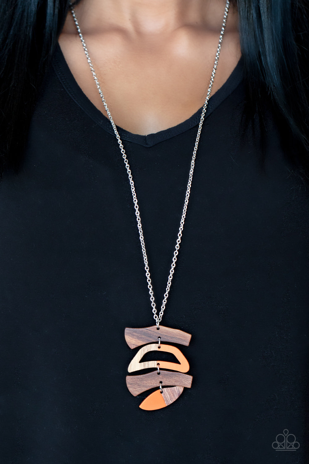 Paparazzi A WOODWORK In Progress - Orange Necklace