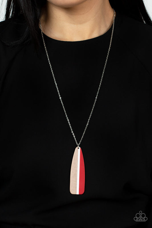 Grab a Paddle - Red Necklace