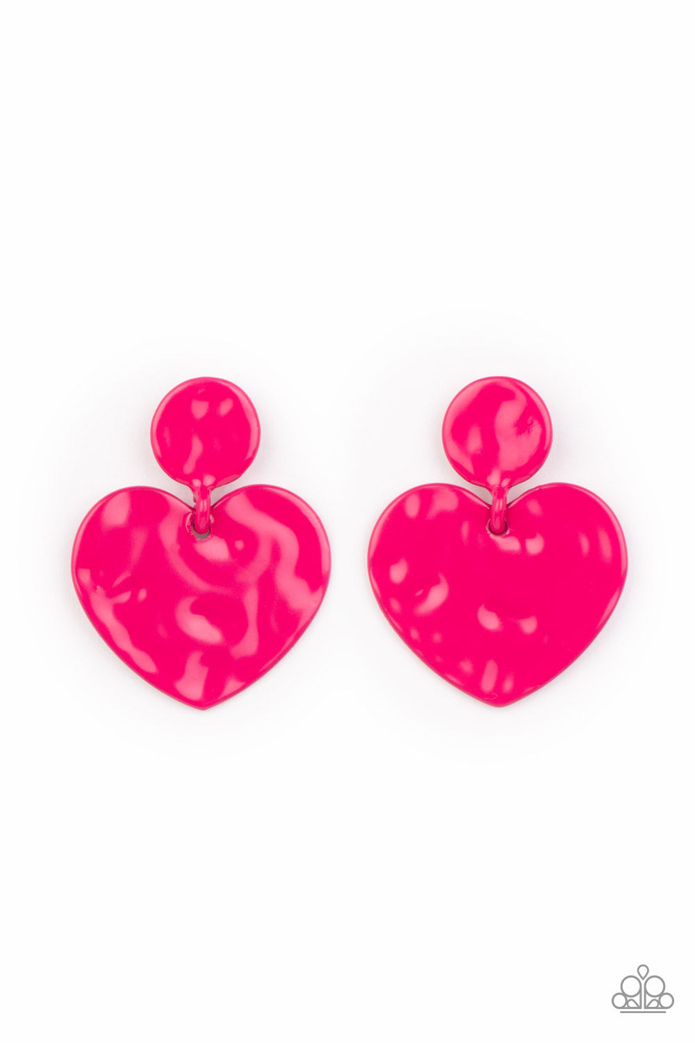 Paparazzi Just a Little Crush - Pink Post Earrings