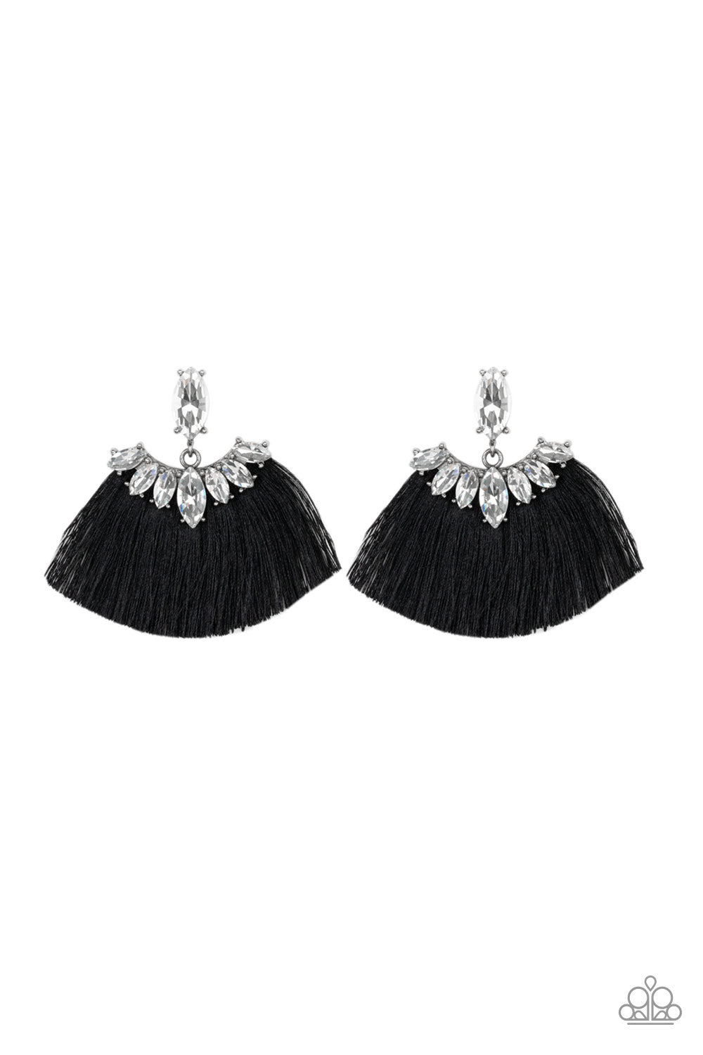 Paparazzi Formal Flair - Black Earrings
