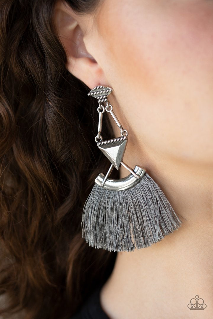 Paparazzi Puma Prowl - Silver Earrings