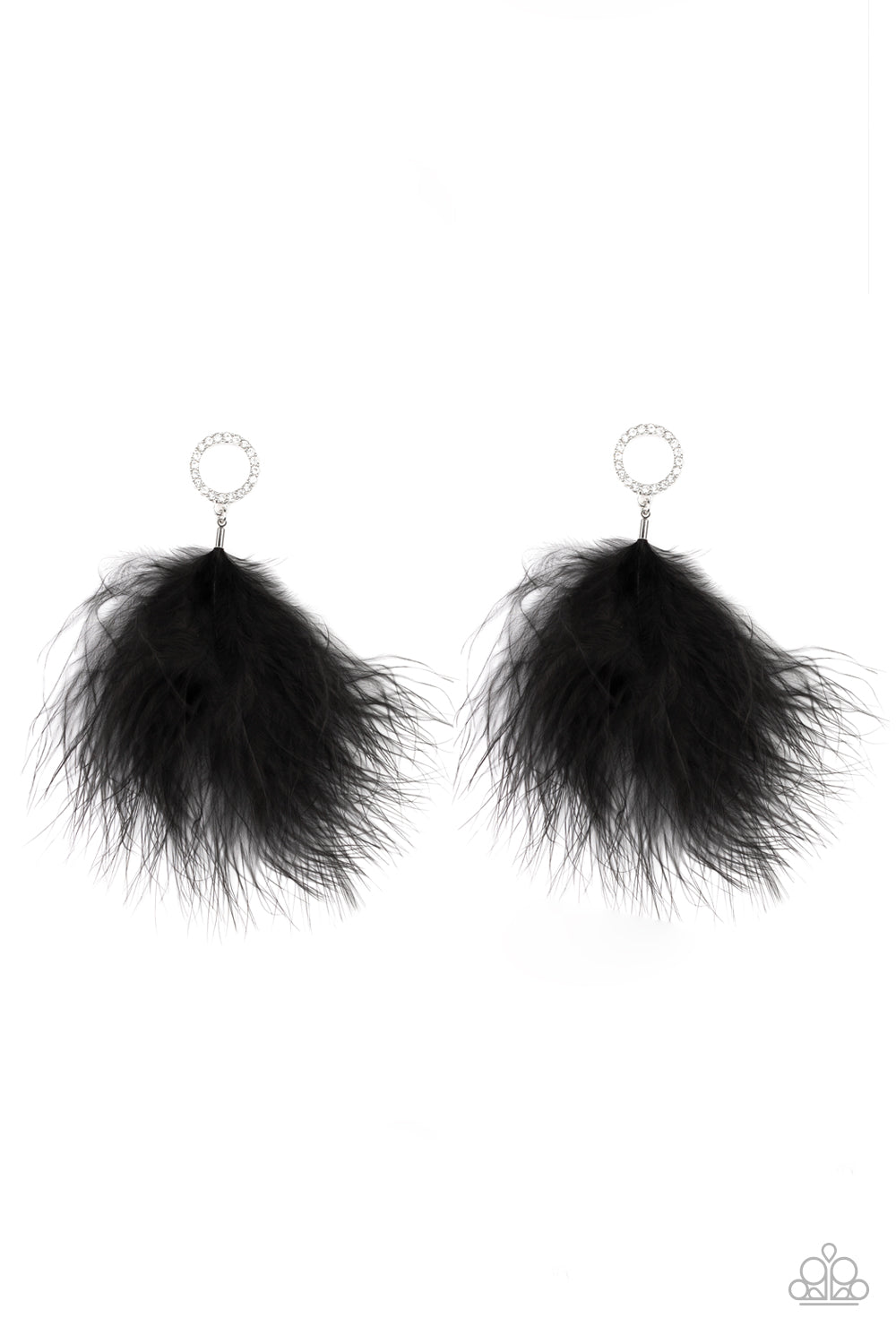 Paparazzi BOA Down - Black Earrings