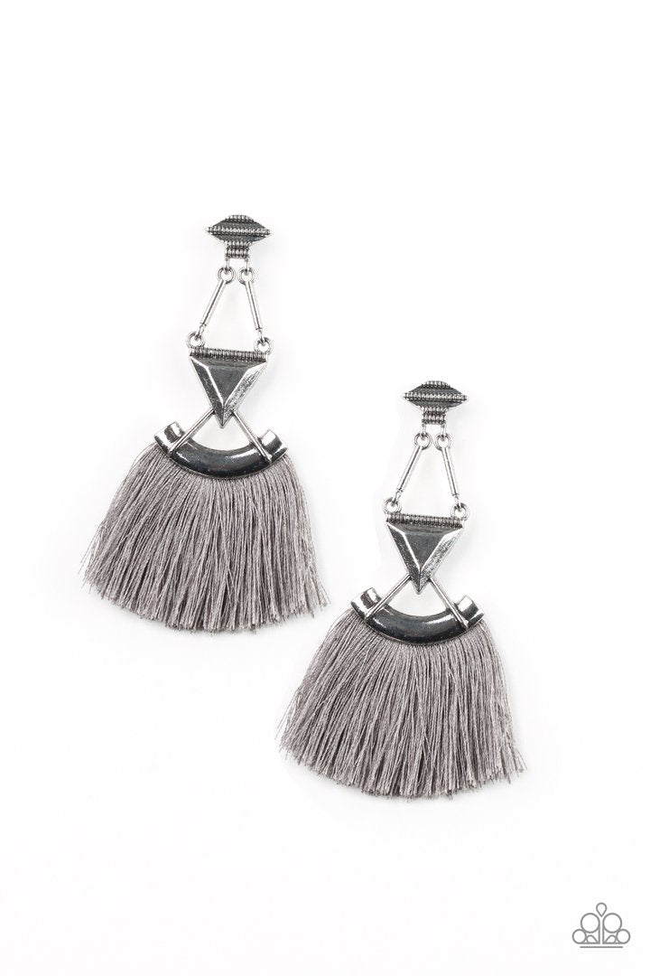 Paparazzi Puma Prowl - Silver Earrings