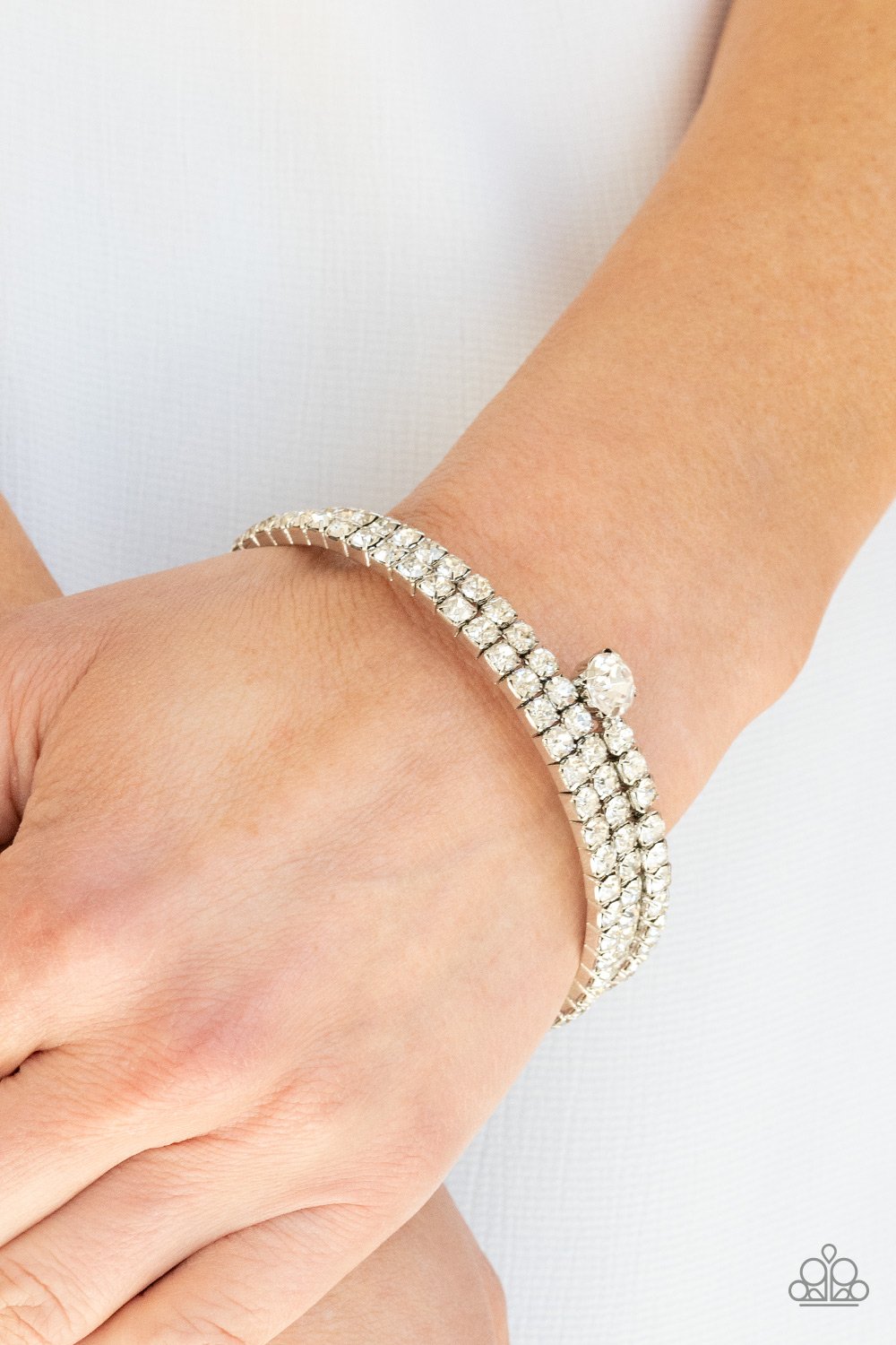 Paparazzi After Party Princess - White Bracelet