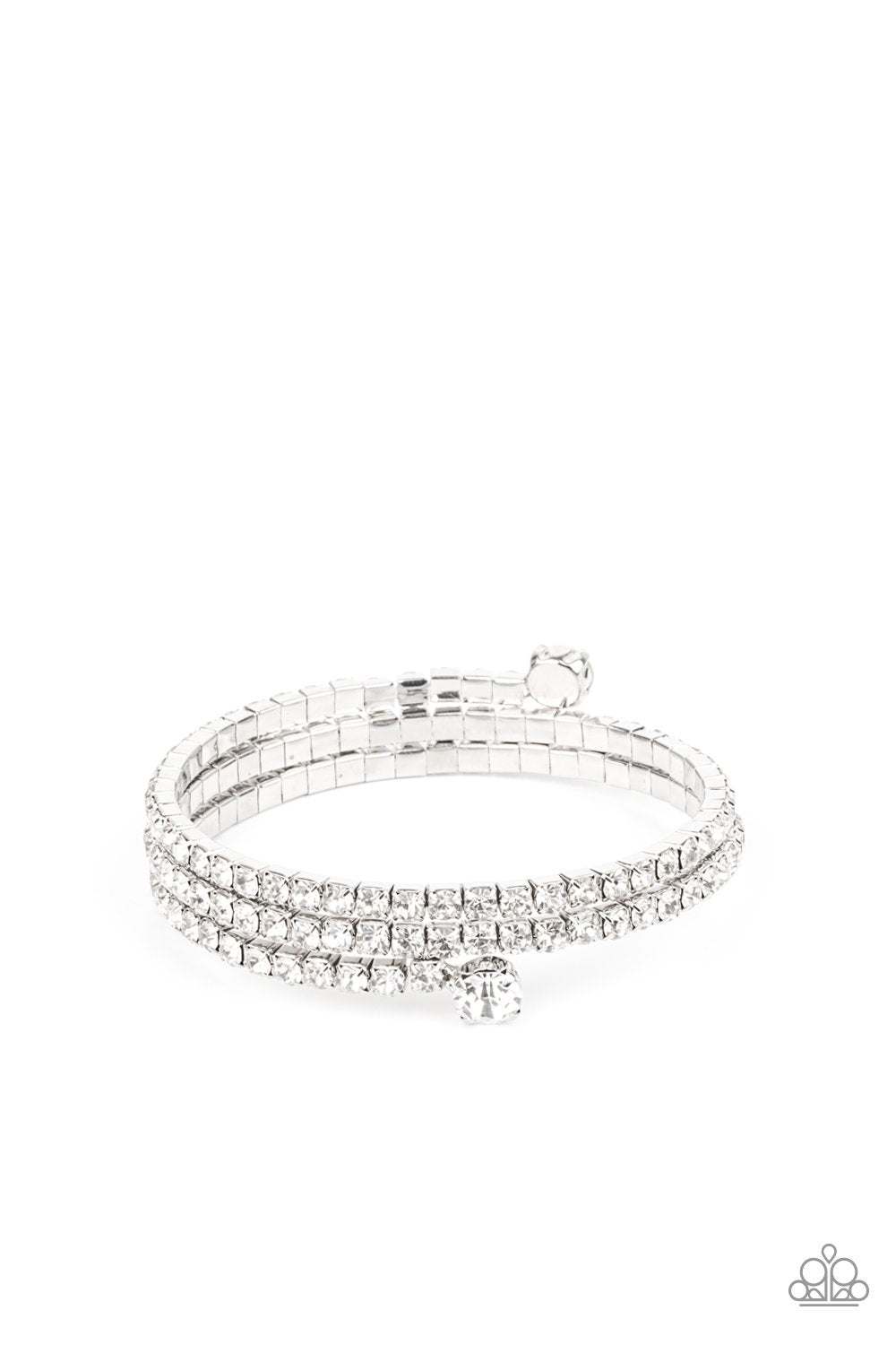 Paparazzi After Party Princess - White Bracelet