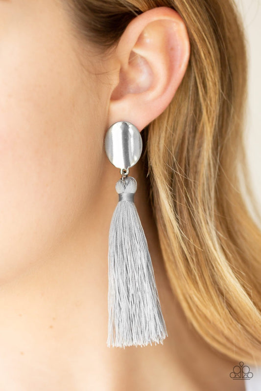 Paparazzi Va Va Plume - Silver Earrings