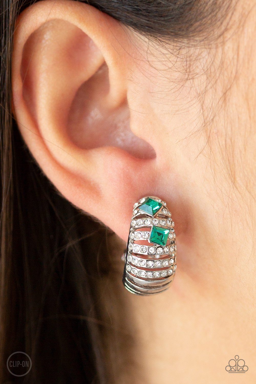 Paparazzi Bank Tank - Green Clip-On Earrings