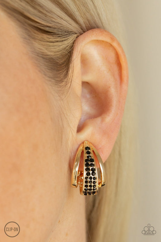 Paparazzi Bank Night - Gold Clip-On Earrings