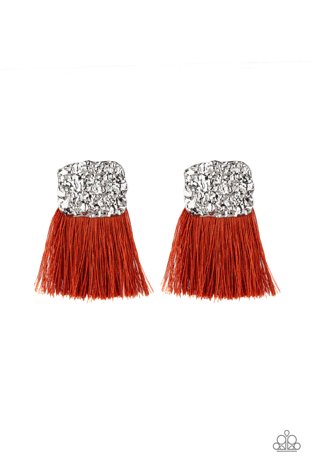 Paparazzi Plume Bloom - Orange Earrings