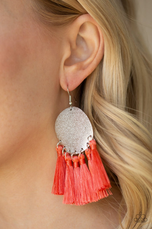 Paparazzi Tassel Tribute - Orange Earrings