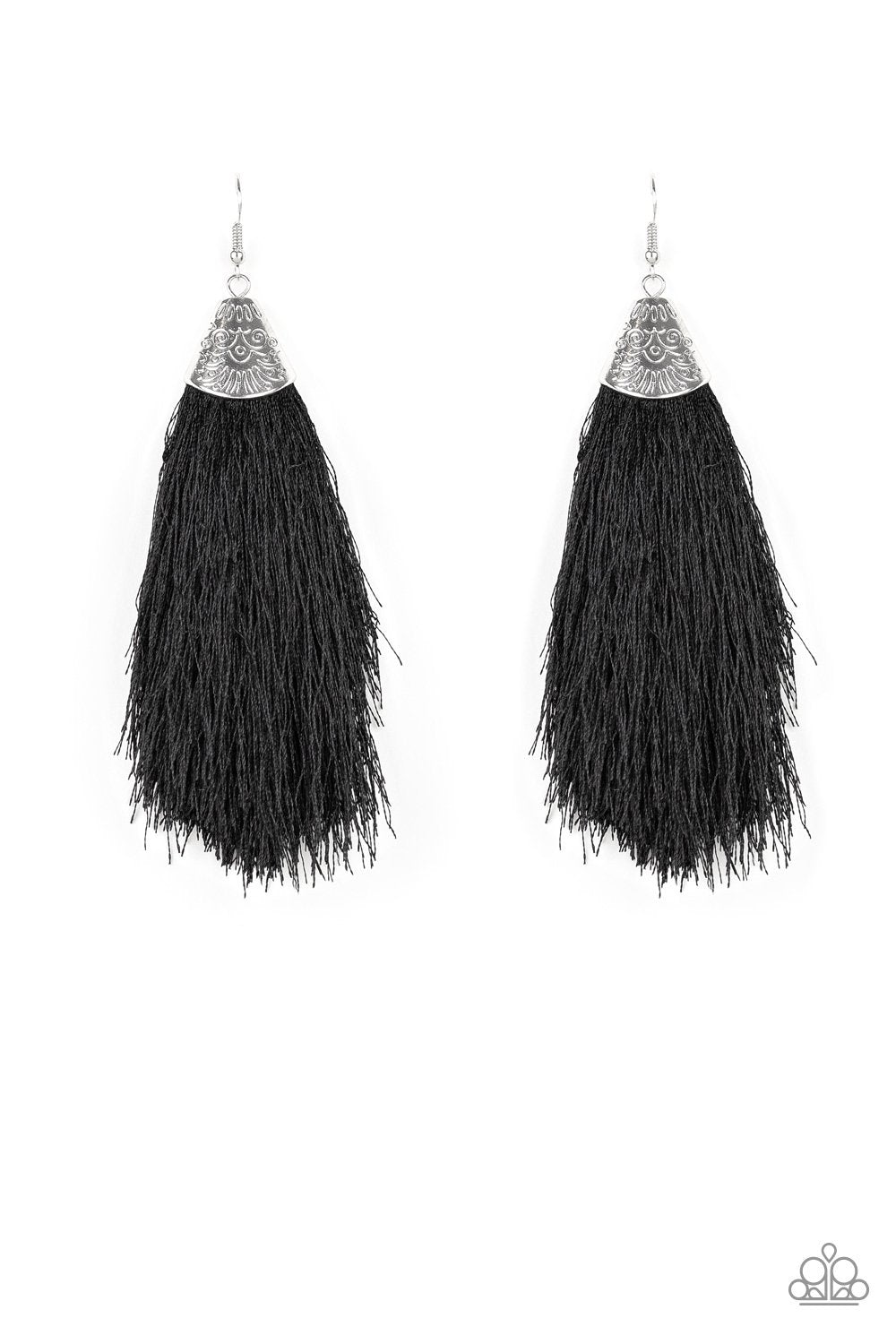 Paparazzi Tassel Temptress - Black Earrings