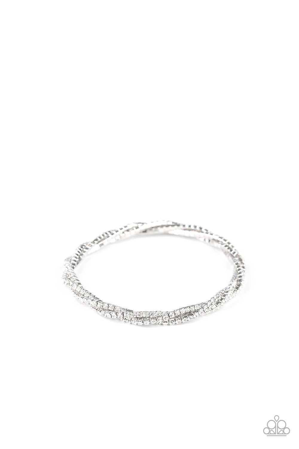Paparazzi Glitzy Gleam - White Bracelet