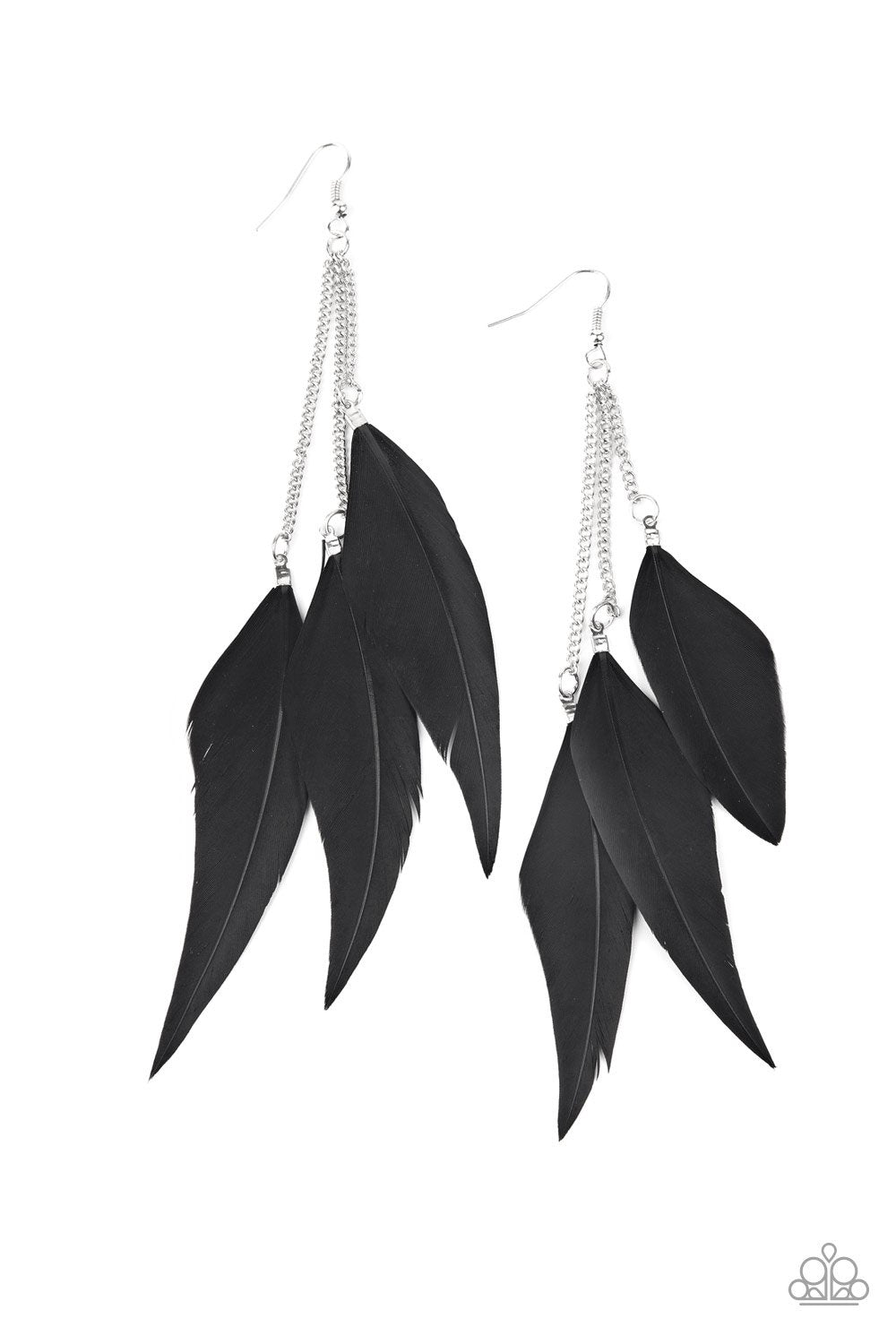 Paparazzi West Side Western - Black Earrings