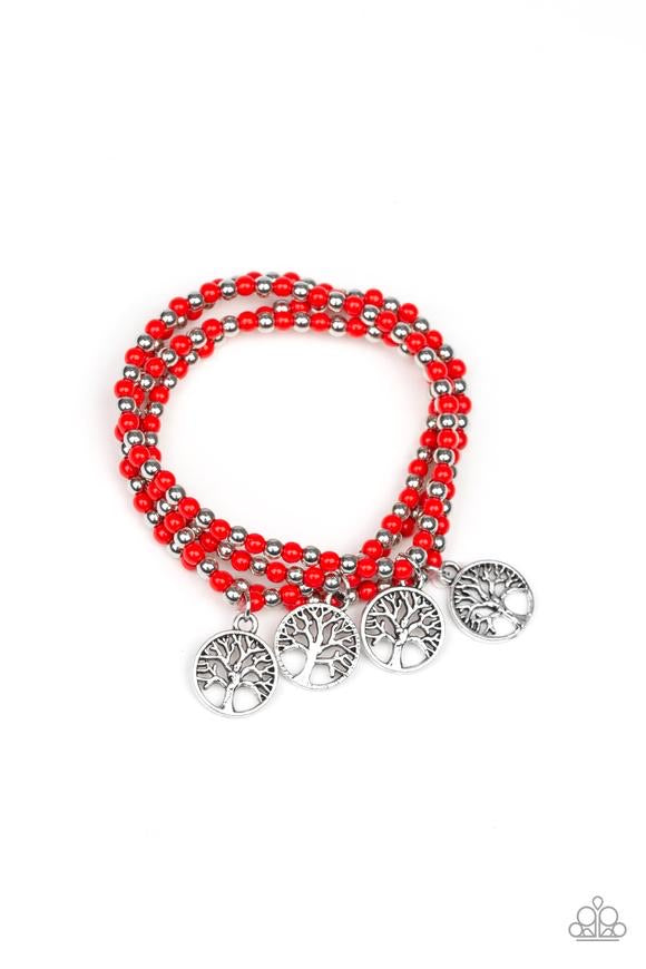Paparazzi Plant a Tree - Red Bracelet