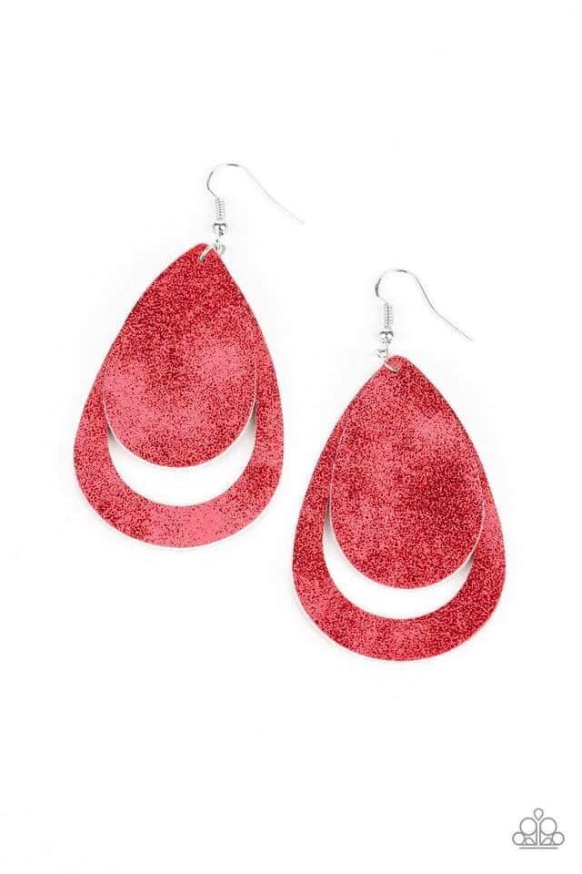 Paparazzi Fiery Firework - Red Earrings