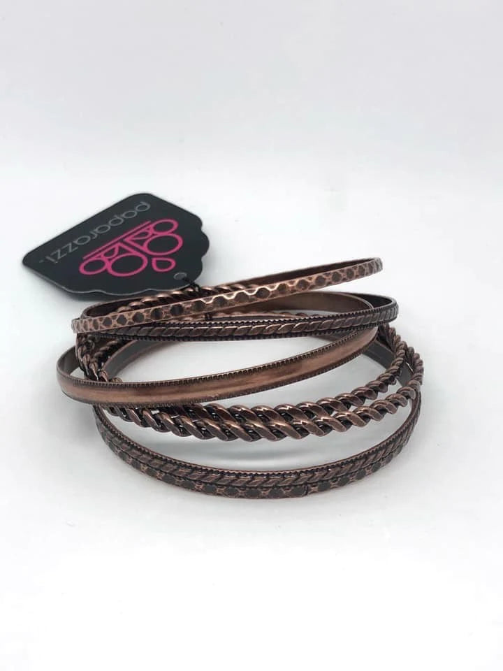 Paparazzi Rattle and Roll - Copper Bracelet