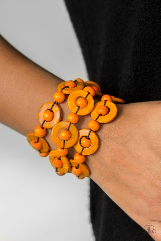 Paparazzi Cancun Catch - Orange Bracelet