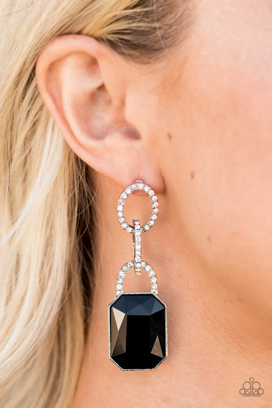 Superstar Status - Black Post Earrings