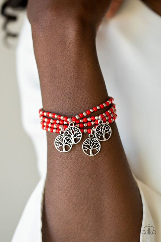Paparazzi Plant a Tree - Red Bracelet
