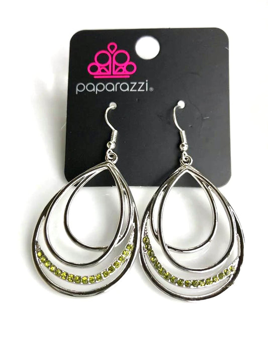 Start Each Day With Sparkle - Green Earrings