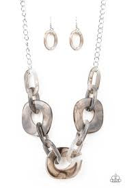 Paparazzi Courageously Chromatic - Silver Necklace