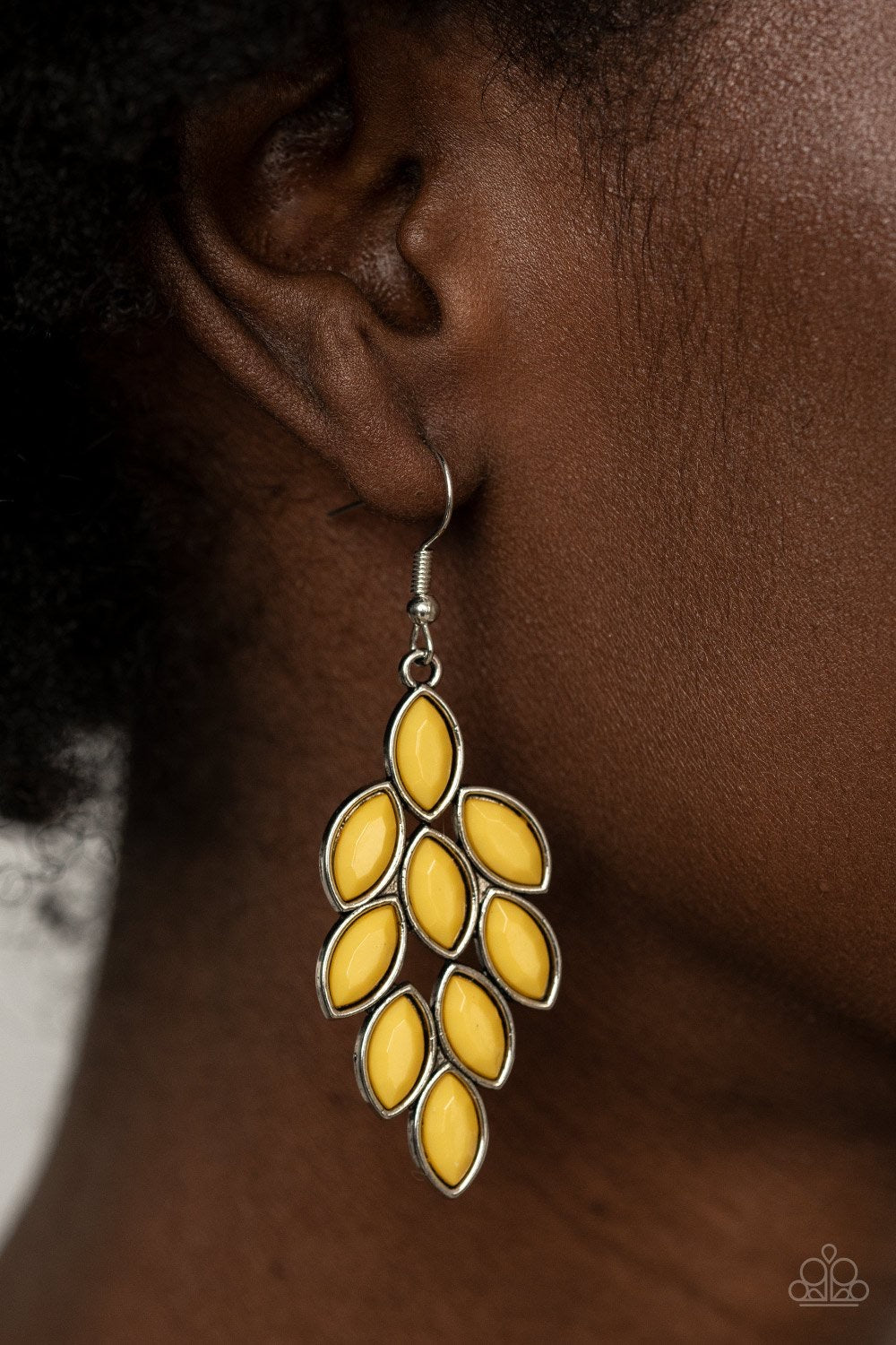 Paparazzi Flamboyant Foliage - Yellow Earrings