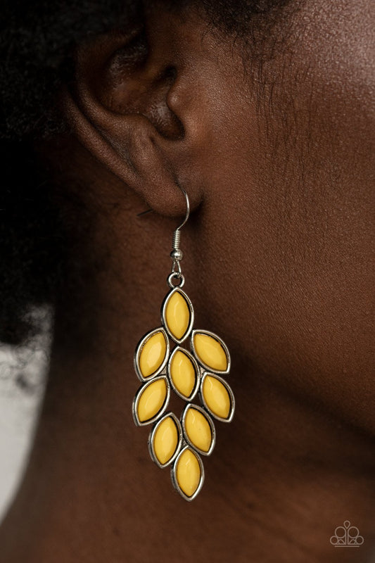 Paparazzi Flamboyant Foliage - Yellow Earrings
