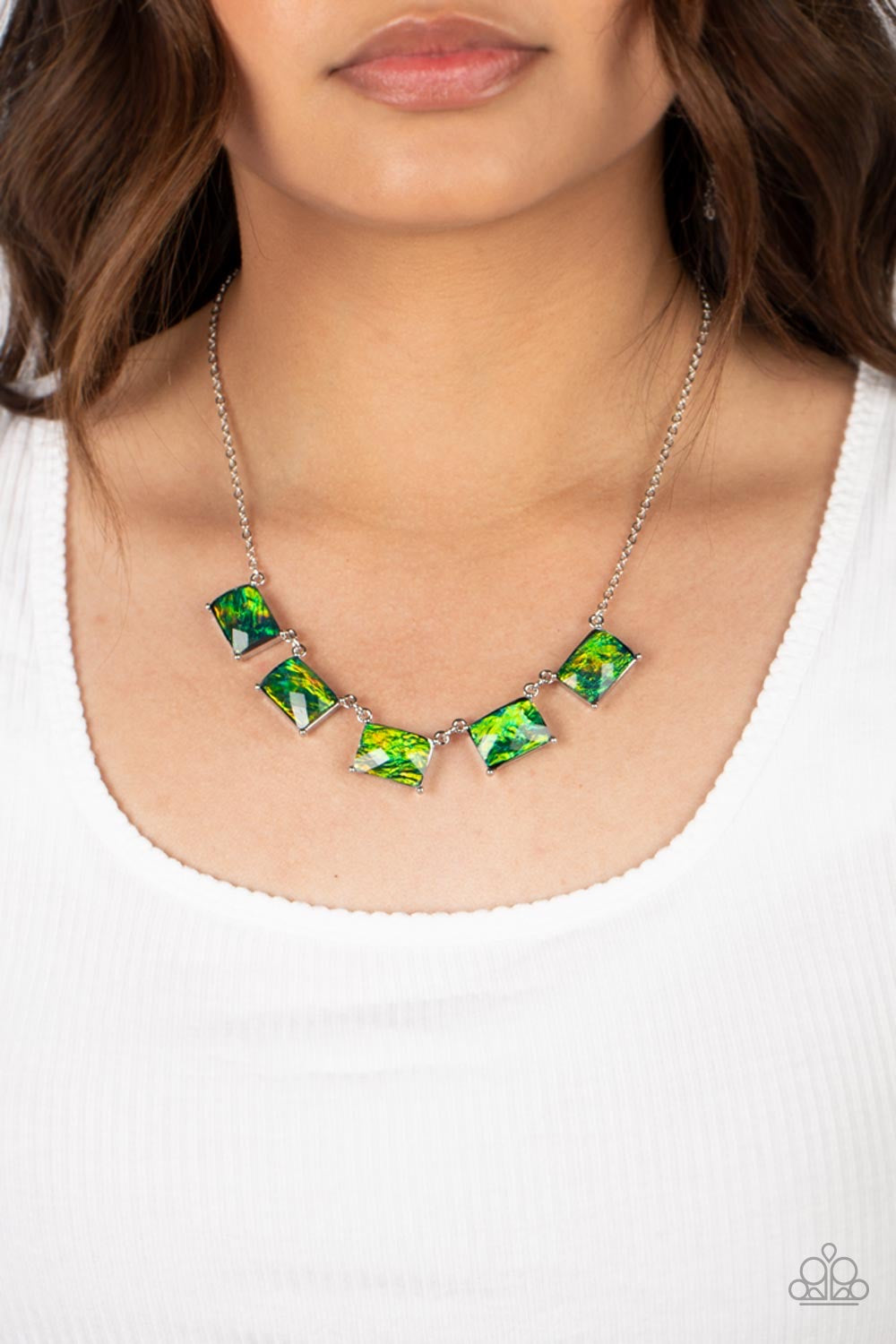Paparazzi Opalescent Oblivion - Green Necklace