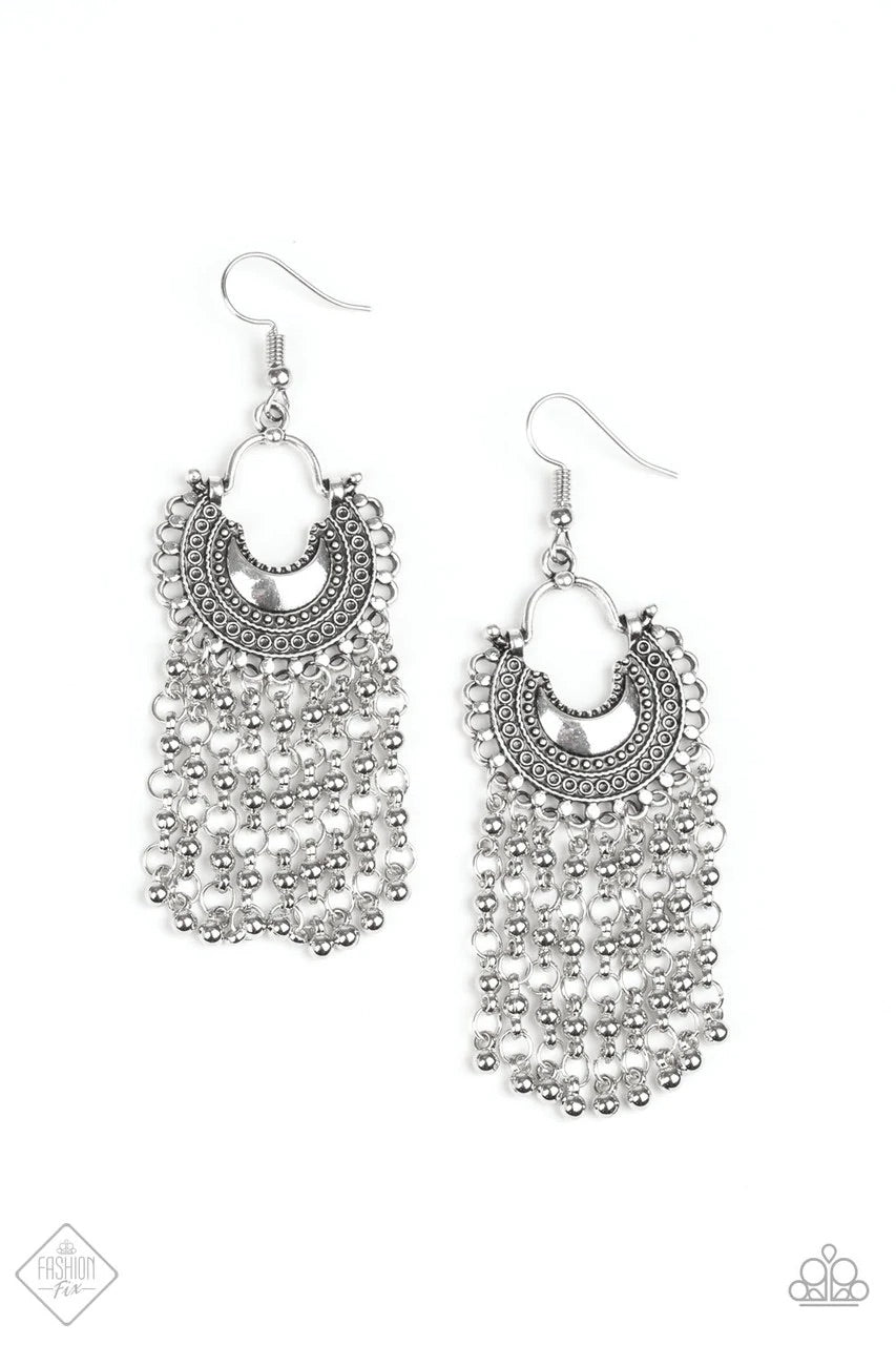 Paparazzi Catching Dreams - Silver Earrings