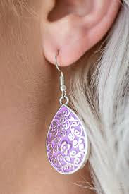 Flirty Flower Girl - Purple Earrings
