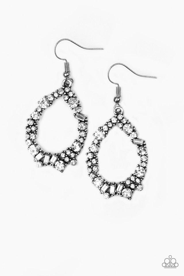 Crushing Couture - White Earrings - Kingdom Bling Showroom