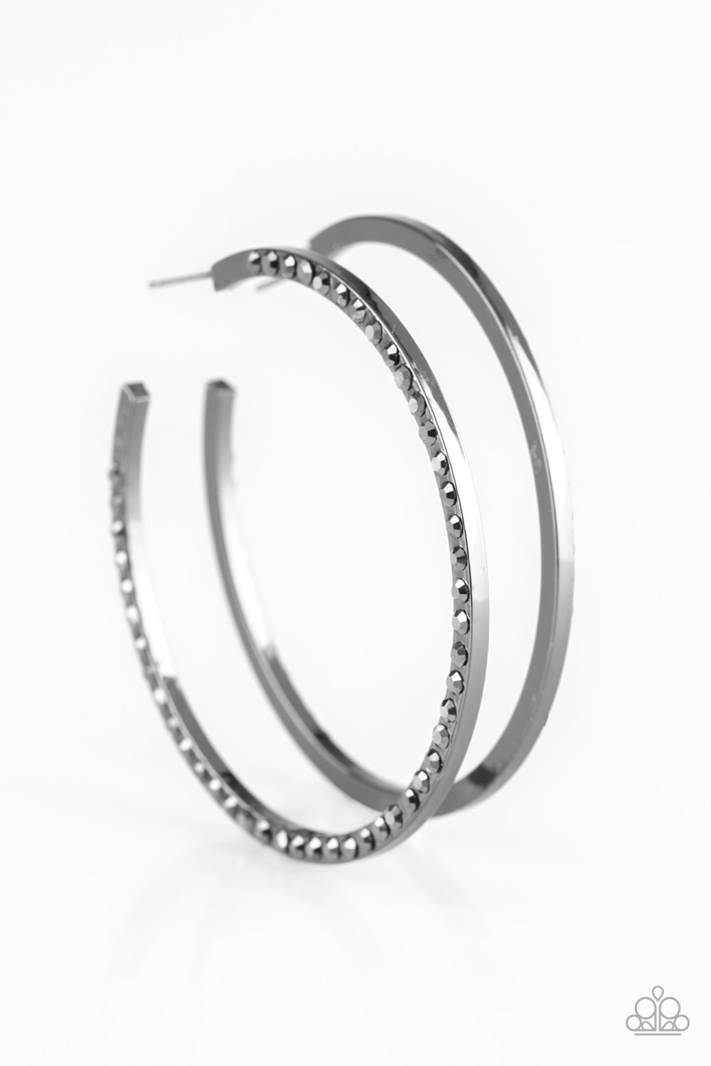 Dangerously Dynamic - Black Hoop Earrings